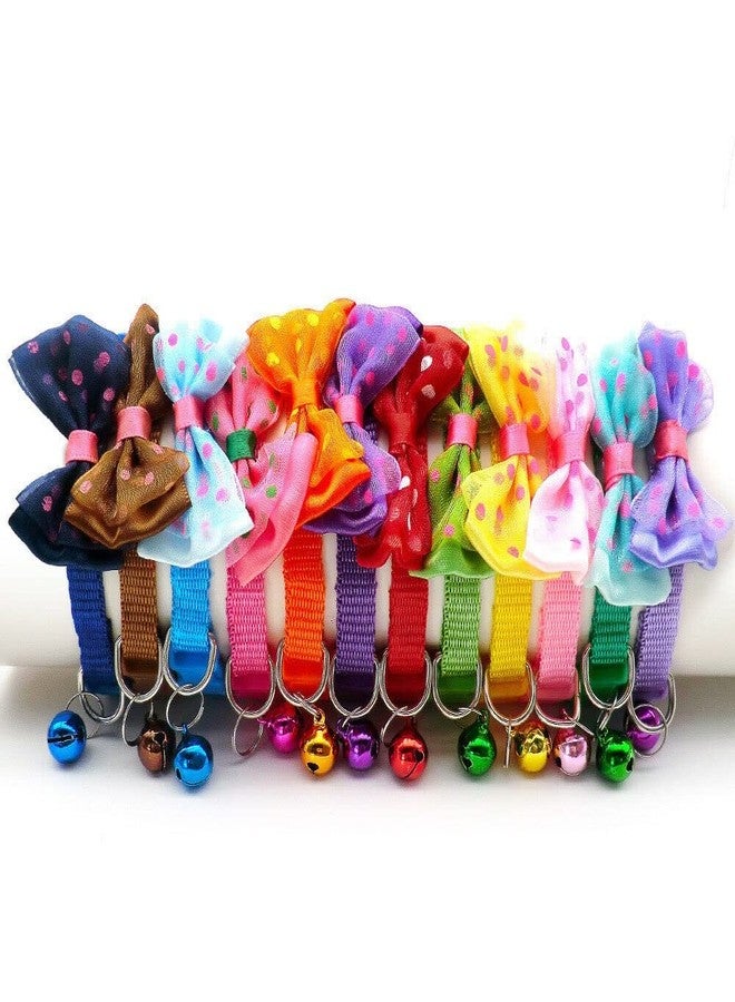 THE DDS STORE 2.Pcs Dog Cat Pet Bowknot Cute Bow Tie Bell Adjustable Puppy Kitten Necktie Collar (Buy 1 Get 1 Free) Color May Vary (2.Pcs Bow Collar) - Image 3